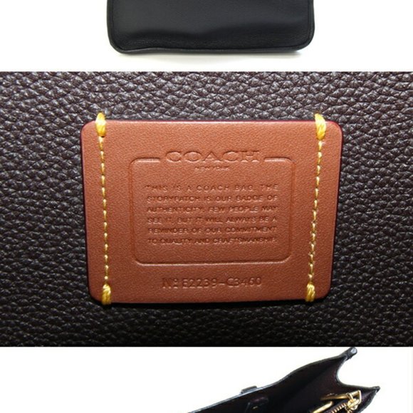 Coach Handbag Tyler Carryall 28 C3460 Black Leather Shoulder Bag Hand Tote - Picture 2 of 9